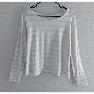 Frank & Eileen Tee Lab Long Sleeve T-Shirt Women's Size Large White Stripe Tee